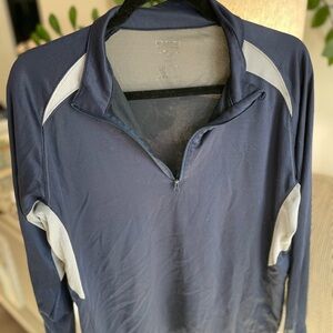 Men’s Lightweight Navy and Gray Quarter-Zip Pullover